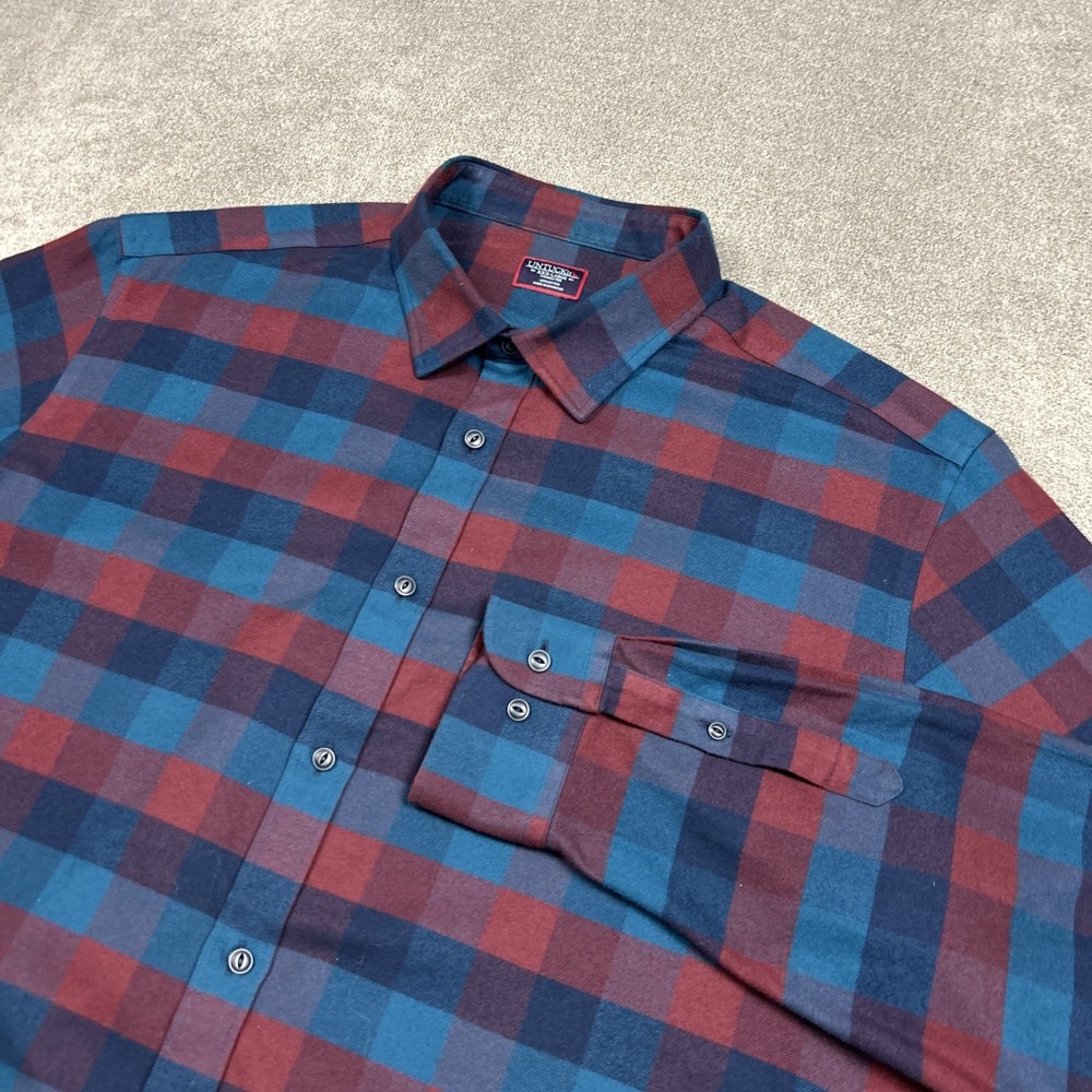 Untuckit Shirt Mens 3XL Flannel Button Up Lung Sleeve Colorful Check Casual